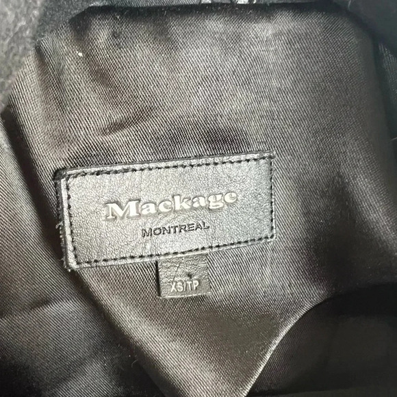Mackage Black Wool Blend Double Breasted Pea Coat Military Designer Women’s XS - Picture 4 of 15